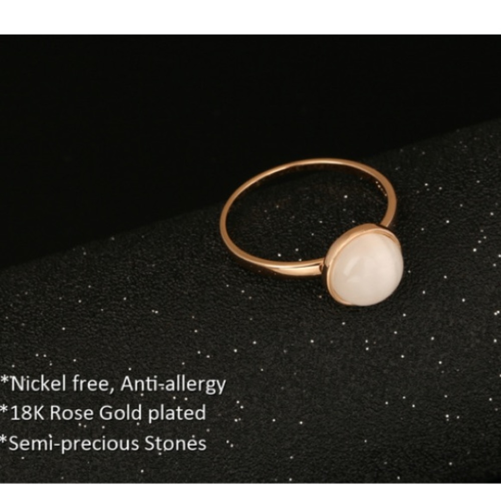 New High Quality 18k Rose gold plated opal Ring - Picture 5 of 8